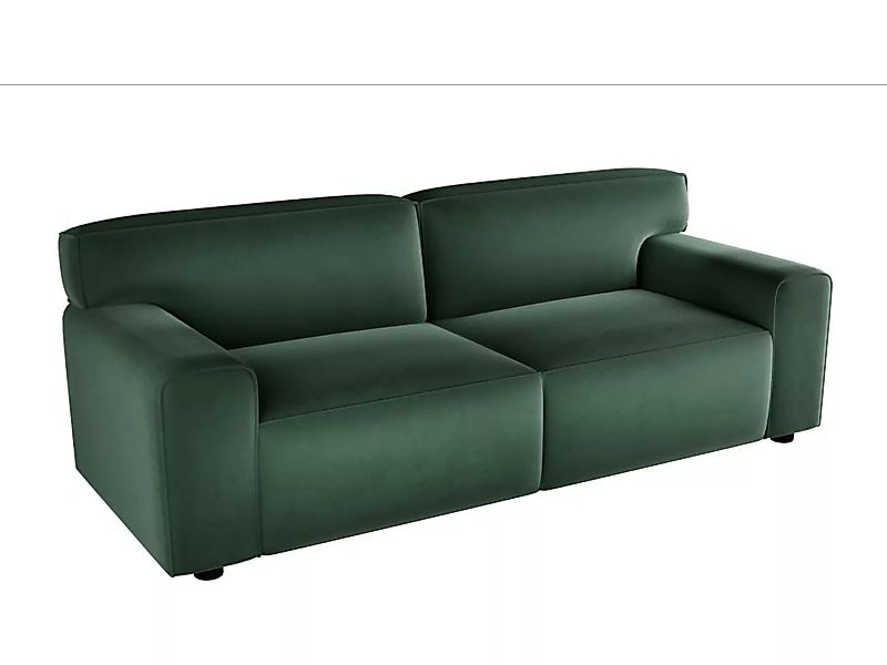 Sofa 3-Sitzer - Samt - Grün - OTRANO günstig online kaufen