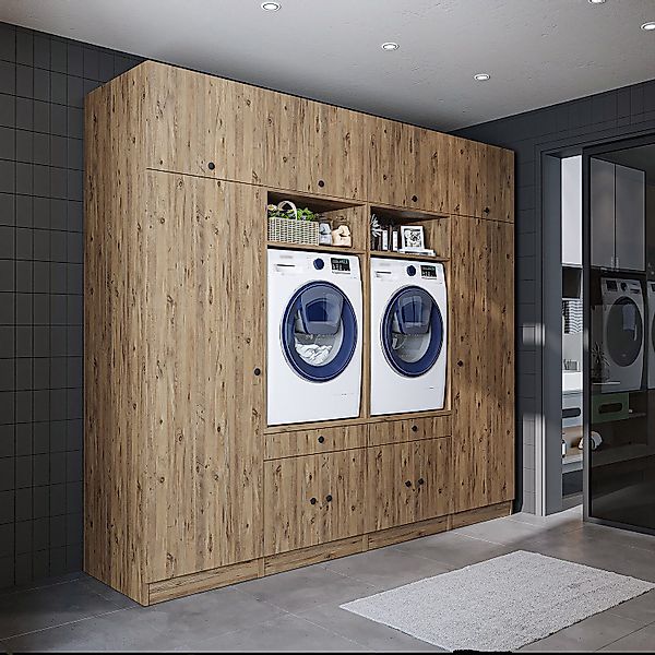 Roomart Waschmaschinenumbauschrank 254 cm (Schrankwand für günstig online kaufen