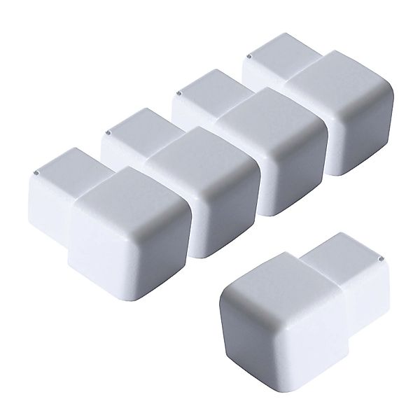 Dalsys Endstück Quadratprofil 5x 12,5mm Alu Eloxiert Weiß Eckstücke günstig online kaufen