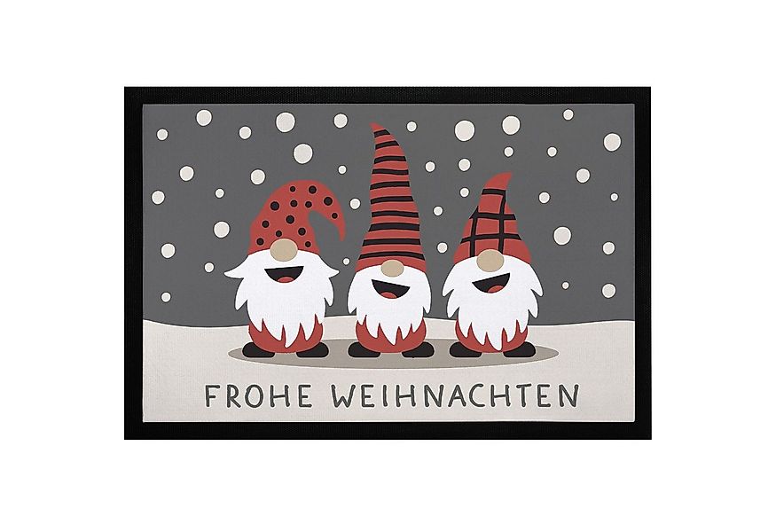 MoonWorks Fußmatte Fußmatte Frohe Weihnachten Wichtel Wintermotiv Schneeflo günstig online kaufen