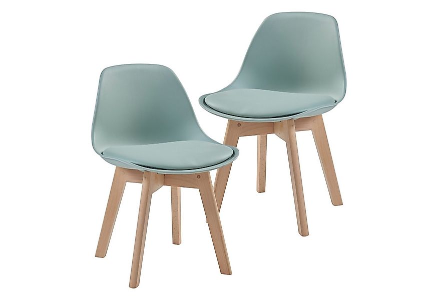 en.casa Kinderstuhl, »Elvdal« 2er Set gepolstert 56 x 38 x 33 cm Mintgrün günstig online kaufen