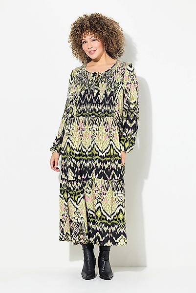 Ulla Popken Midikleid Midikleid gesmokt A-Linie günstig online kaufen