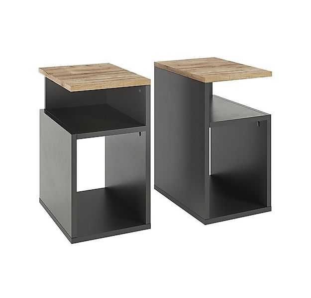 Vicco Nachtschrank Elios, Anthrazit/Goldkraft Eiche, 2er Set günstig online kaufen