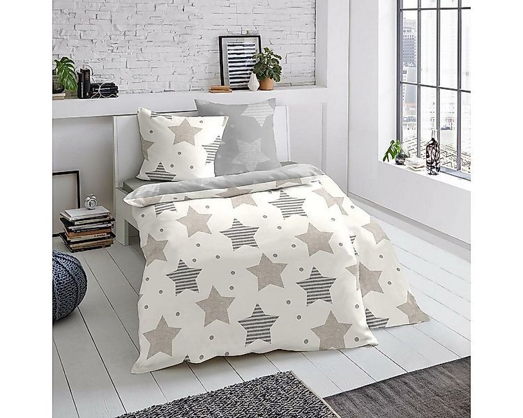 TRAUMSCHLAF Bettwäsche Sterne, Biber, 2 teilig, Biberbettwäsche weich und k günstig online kaufen