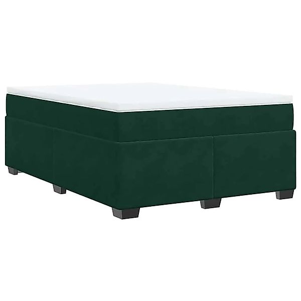 vidaXL Boxspringbett mit Matratze Dunkelgrün 140x190 cm Samt 3285284 günstig online kaufen