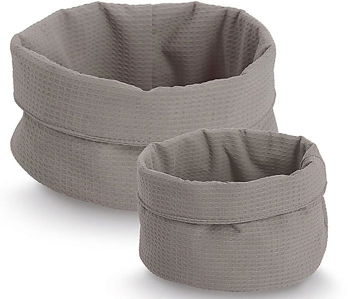 Zeller Present Aufbewahrungskorb "Waffelpiqué 2-tlg." hochwertiges Waffelpi günstig online kaufen