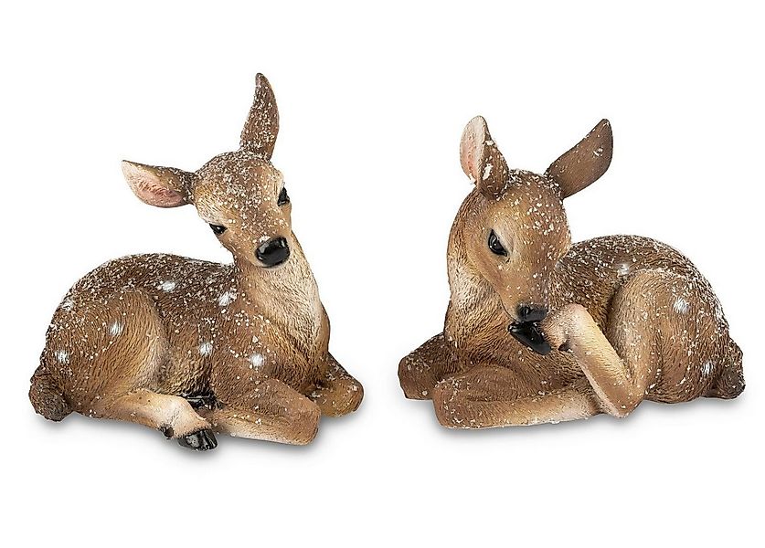 formano Tierfigur Rehfigur Deko 2er Set naturgetreue Winterdeko Rehe 13cm K günstig online kaufen