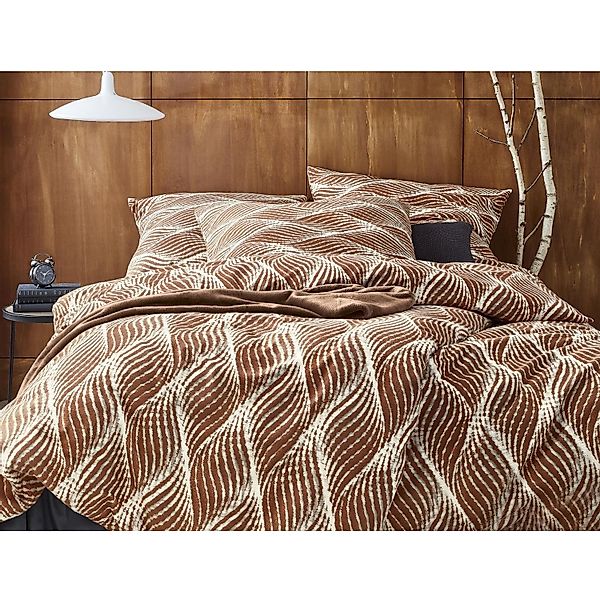 Irisette Flanell Bettwäsche Alpaka 8371-50 Rauten Braun Natur 135x200 günstig online kaufen