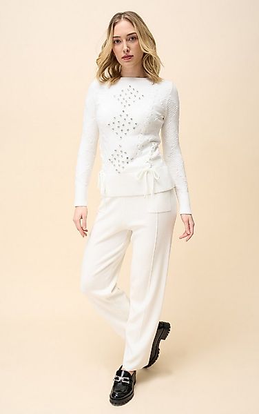 Passioni Strickhose Straight Fit mit Nahtdetail günstig online kaufen