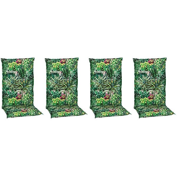 Beo Sitzauflage Hochlehner Tegernsee 4er-Set mit Kaktuslandschaft-Design günstig online kaufen