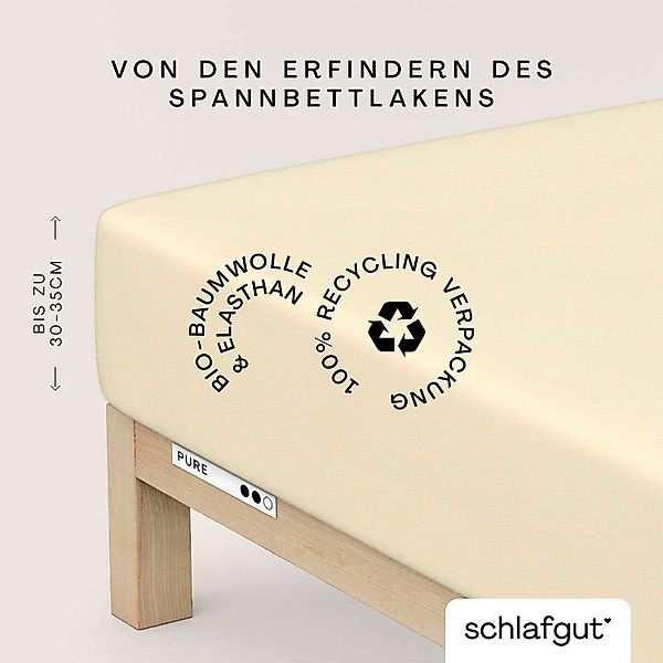 Schlafgut Spannbettlaken PURE Bio-Baumwolle mit Elasthan, günstig online kaufen