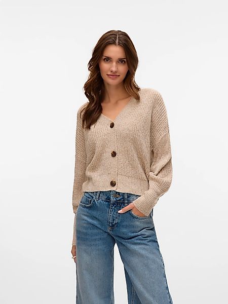 Vero Moda Strickjacke "VMLEA LS V-NECK CUFF CARDIGAN NOOS" Rippstrick günstig online kaufen