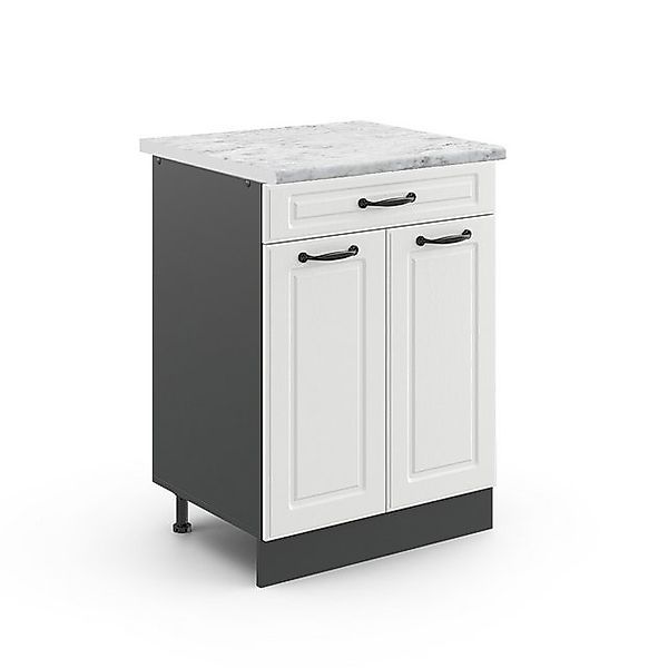 Vicco Unterschrank R-Line, Weiß Landhaus/Anthrazit, 80 cm, AP Marmor günstig online kaufen