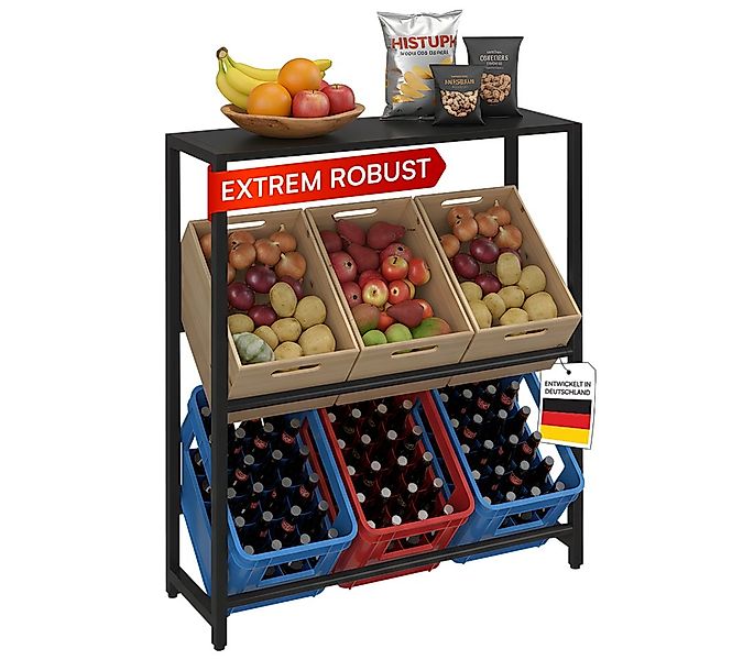 STEELSØN Flaschenregal Macondo mit Ablage, 6 Kisten, Getränkekistenregal au günstig online kaufen