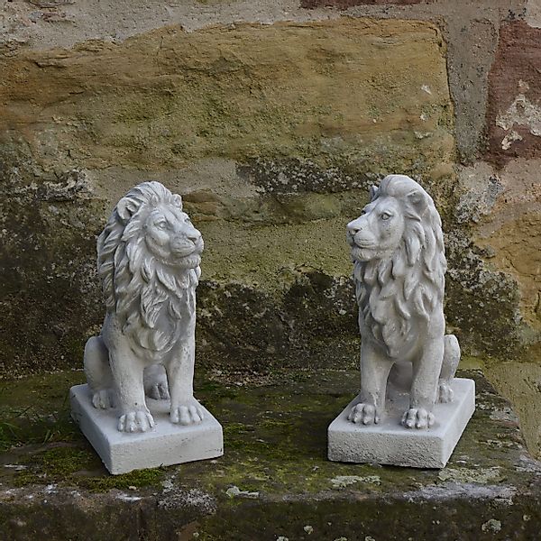 gartendekoparadies.de Gartenfigur Löwen Statue, Steinfigur, Torwächter, günstig online kaufen