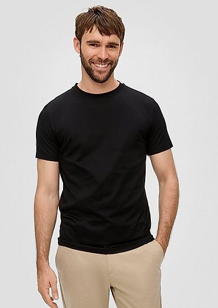 s.Oliver BLACK LABEL Kurzarmshirt Jerseyshirt im Slim Fit Blende günstig online kaufen