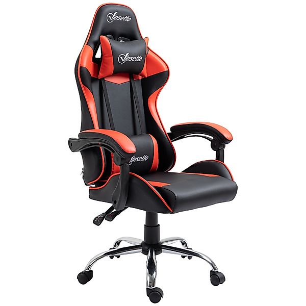 Vinsetto Gaming Chair Bürostuhl Gamer Stuhl mit ergonomischer Kopfstütze hö günstig online kaufen