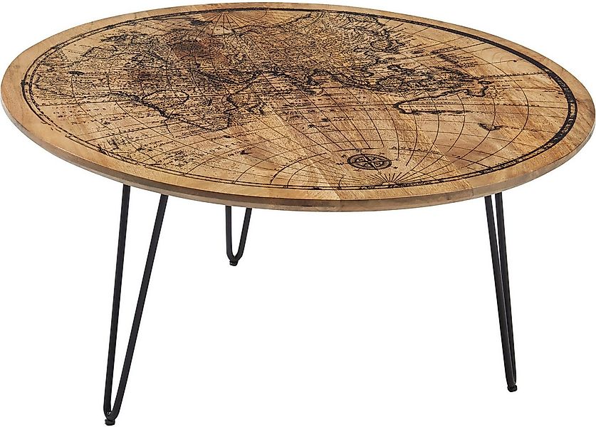 Stolkom Sp.z.o.o. Couchtisch Napcoa, mit Weltkarte Aufdruck, Tisch in Massi günstig online kaufen