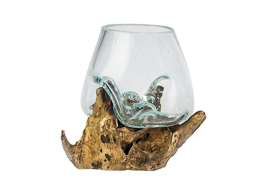 More2Home Dekovase Teak-Dekowurzel DROP-5, Glas mundgeblasen, 13 cm hoch günstig online kaufen
