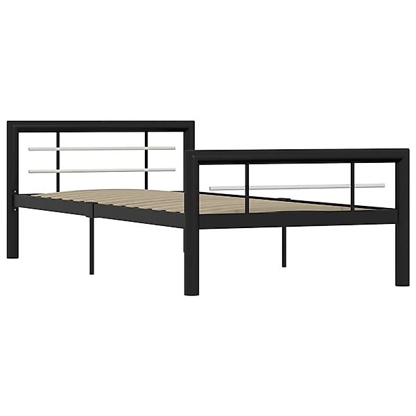 vidaXL Bettgestell Schwarz und Weiß Metall 90x200 cm618319 günstig online kaufen