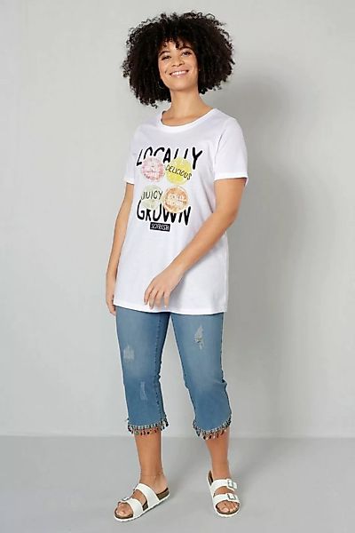 Angel of Style T-Shirt T-Shirt Classic Fit Schrift Applikationen Rundhals günstig online kaufen