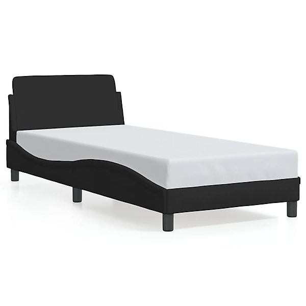 vidaXL Bettgestell mit Kopfteil Schwarz 90x200 cm Stoff Modell 21957045 günstig online kaufen