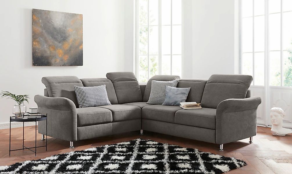 sit&more Ecksofa "Darwin L-Form" inklusive Federkern, wahlweise mit Kopftei günstig online kaufen