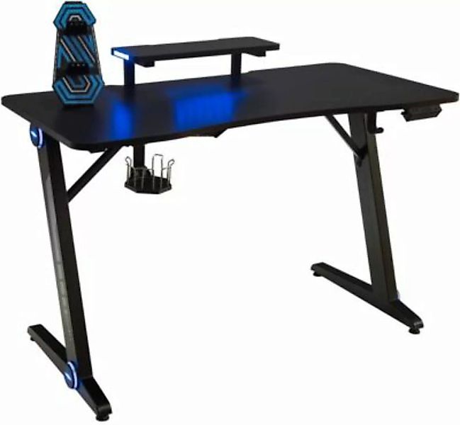 COSTWAY® Computertisch mit LED-Lichtern schwarz günstig online kaufen