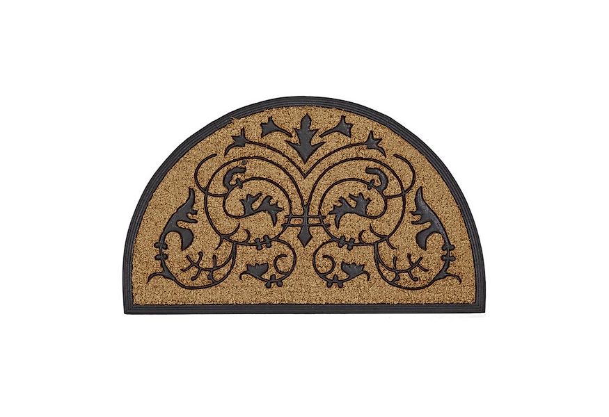 relaxdays Fußmatte Kokos halbrund 60x100 cm, Höhe: 15 mm günstig online kaufen