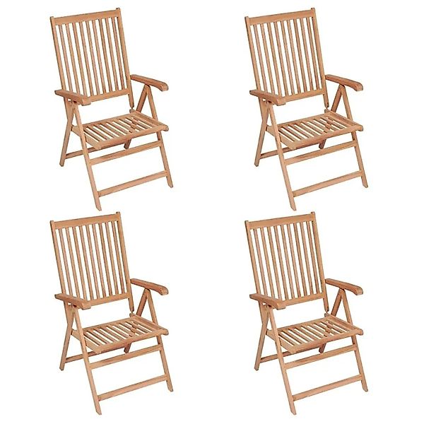 vidaXL Verstellbare Gartenstühle 4 Stk Massivholz Teak 3065525 günstig online kaufen