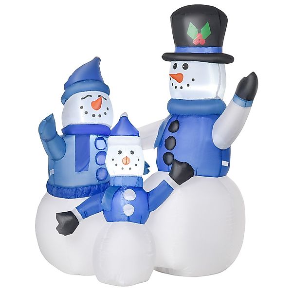HOMCOM Weihnachtsfigur LED Schneemannfamilie aufblasbar günstig online kaufen