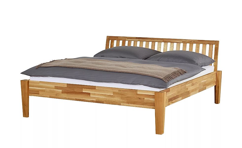 Massivholz-Bettgestell - holzfarben - 216 cm - 93 cm - Betten > Bettgestell günstig online kaufen
