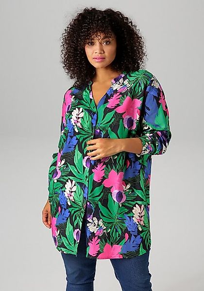 Aniston PLUS Longbluse, mit tropischen Blüten und Blättern bedruckt günstig online kaufen