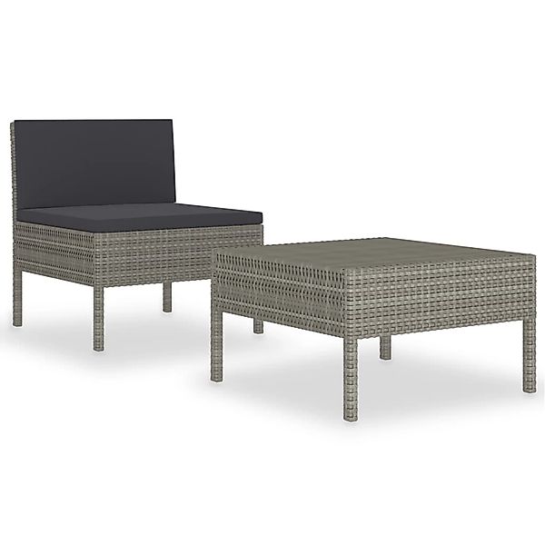vidaXL Gartenlounge-Set 2-tlg. Garten-Lounge-Set mit Auflagen günstig online kaufen