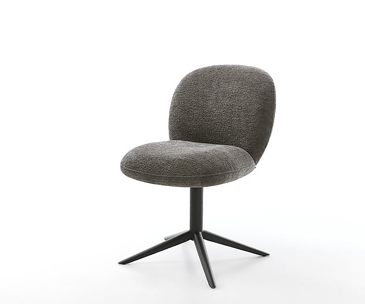 Drehstuhl Nube-Flex Bouclé Soft Schlamm Fußkreuz Schwarz 360° drehbar Wippf günstig online kaufen