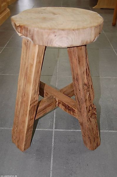 Couchcenter Sitzhocker Rustikaler Teakholz Teak Holz massiv Sitzhocker Hock günstig online kaufen