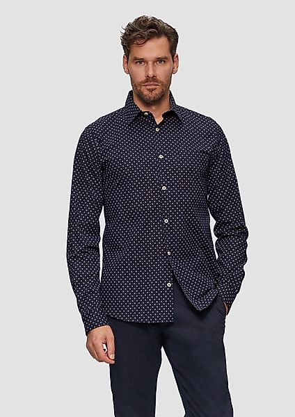 s.Oliver Langarmhemd Slim Fit: Gemustertes Hemd günstig online kaufen