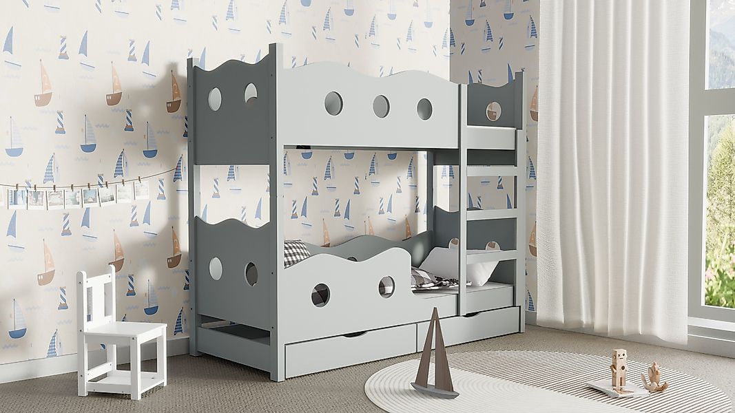 thematys Etagenbett mit Rausfallschutz und Schubladen günstig online kaufen