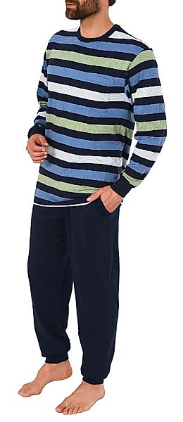 Normann Pyjama Langer Herren Frottee Pyjama, Schlafanzug mit Bündchen - 291 günstig online kaufen