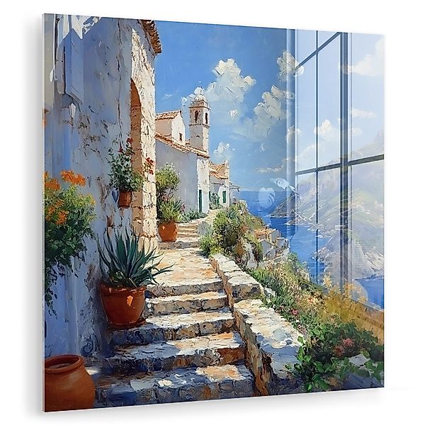 MuchoWow Acrylglasbild Treppe - Häuser - günstig online kaufen