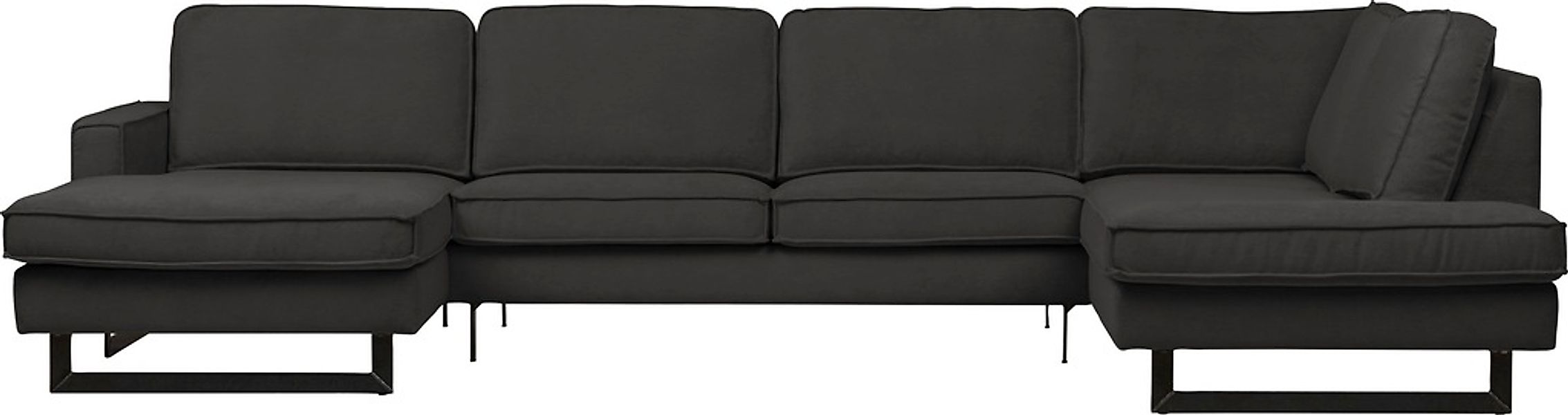 Home affaire Wohnlandschaft "Pinto, 350 cm, U-Form, XXL, mit Ottomanen" Cor günstig online kaufen