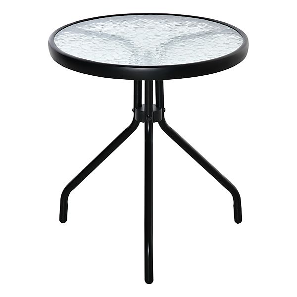 Outsunny Tisch bistro de jardin runder Gartentisch mit gehärteter Glasplatt günstig online kaufen