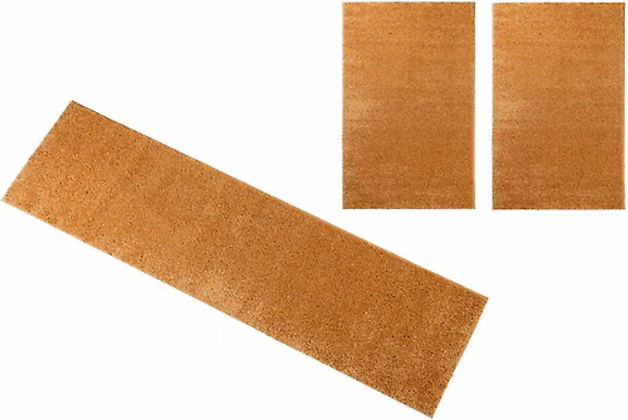 my home Bettumrandung »Viva«, (3 tlg.), Bettvorleger, Läufer-Set, Uni-Farbe günstig online kaufen
