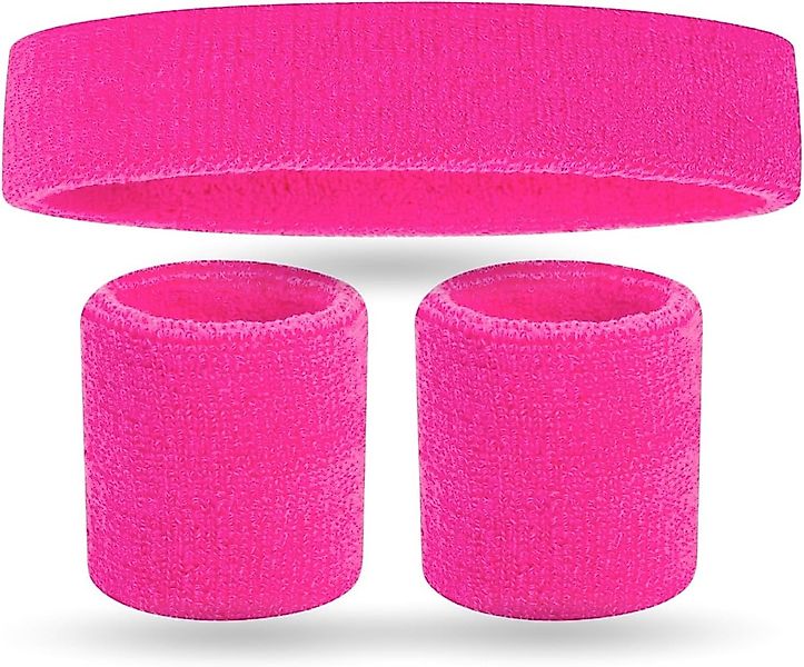 Costumed Kostüm 3er Set Schweißband 80er 90er - Fasching & Karneval pink mi günstig online kaufen