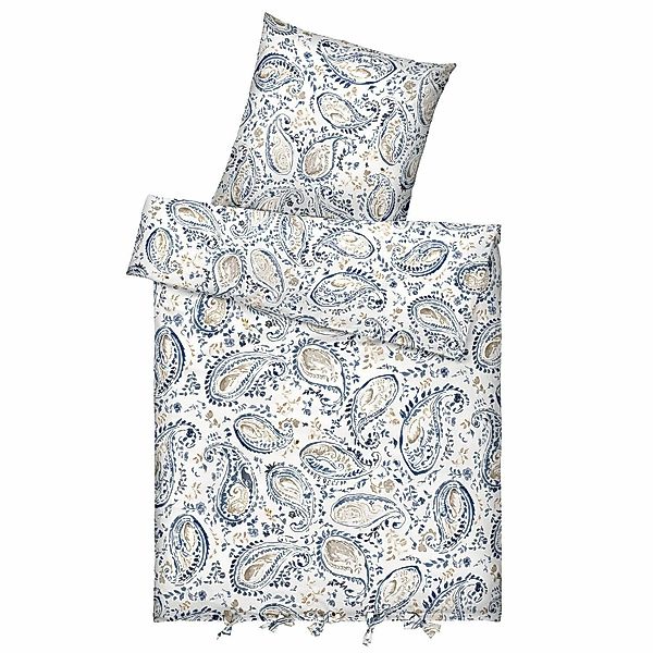 Mirabeau Bettwäsche Bettwäsche Le Perron blau/creme, günstig online kaufen