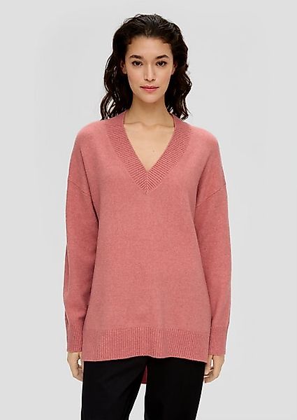 s.Oliver Strickpullover Strickpullover aus Wollmix Ziernaht günstig online kaufen