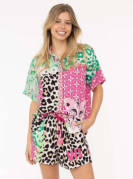 Zwillingsherz Shirtbluse ""Wild Jungle"", Set mit Bluse und Shorts mit Tass günstig online kaufen
