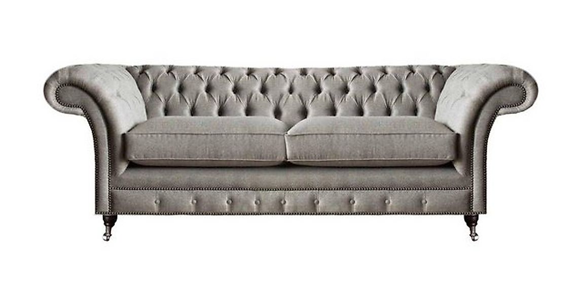 Xlmoebel Sofa Zweisitzer Chesterfield Textil Sofa in Luxus Grau für gemütli günstig online kaufen