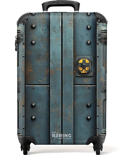 NoBoringSuitcases.com© Hartschalen-Trolley Gepanzerte Tür mit Atomwarnsymbo günstig online kaufen