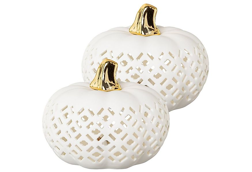 Creativ home LED-Dekofigur Kürbis (2 St), mit goldenem Stiel günstig online kaufen